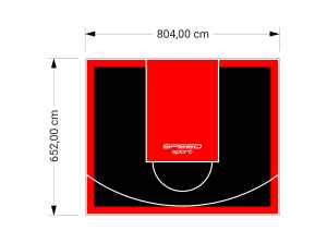 53M2/652X804CM CZARNO-CZERWONE BOISKO DO KOSZYKÓWKI SPEEDSPORT HEXA POWER PRO