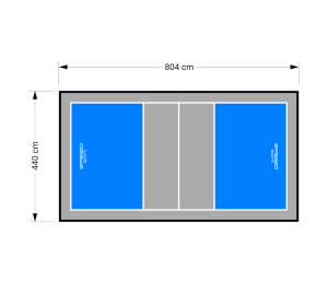 35M2/804X440CM BŁĘKITNO-SZARE BOISKO DO SIATKÓWKI SPEEDSPORT HEXA POWER PRO