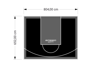53M2/652X804CM CZARNO-GRAFITOWE BOISKO DO KOSZYKÓWKI SPEEDSPORT HEXA POWER PRO