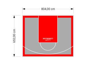 53M2/652X804CM SZARO-CZERWONE BOISKO DO KOSZYKÓWKI SPEEDSPORT HEXA POWER PRO