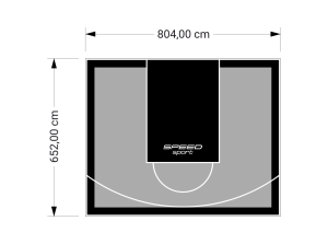 53M2/652X804CM SZARO-CZARNE BOISKO DO KOSZYKÓWKI SPEEDSPORT HEXA POWER PRO