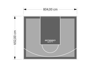 53M2/652X804CM SZARO-GRAFITOWE BOISKO DO KOSZYKÓWKI SPEEDSPORT HEXA POWER PRO