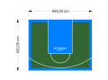 53M2/652X804CM ZIELONO-BŁĘKITNE BOISKO DO KOSZYKÓWKI SPEEDSPORT HEXA POWER PRO