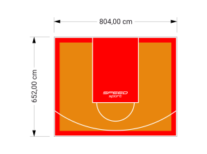 53M2/652X804CM POMARAŃCZOWO-CZERWONE BOISKO DO KOSZYKÓWKI SPEEDSPORT HEXA POWER PRO