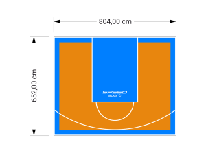 53M2/652X804CM POMARAŃCZOWO-BŁĘKITNE BOISKO DO KOSZYKÓWKI SPEEDSPORT HEXA POWER PRO