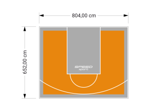 53M2/652X804CM POMARAŃCZOWO-SZARE BOISKO DO KOSZYKÓWKI SPEEDSPORT HEXA POWER PRO
