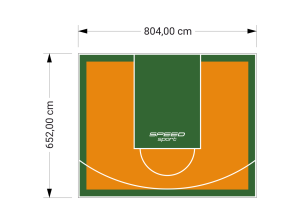 53M2/652X804CM POMARAŃCZOWO-ZIELONE BOISKO DO KOSZYKÓWKI SPEEDSPORT HEXA POWER PRO