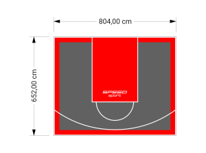 53M2/652X804CM GRAFITOWO-CZERWONE BOISKO DO KOSZYKÓWKI SPEEDSPORT HEXA POWER PRO