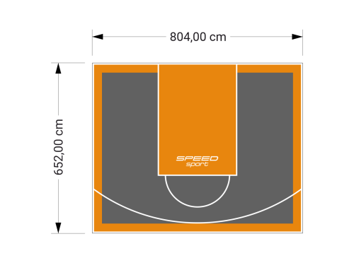 53M2/652X804CM GRAFITOWO-POMARAŃCZOWE BOISKO DO KOSZYKÓWKI SPEEDSPORT HEXA POWER PRO
