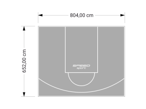 53M2/652X804CM SZARE BOISKO DO KOSZYKÓWKI SPEEDSPORT HEXA POWER PRO