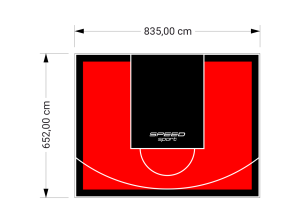 55M2/652X835CM CZERWONO-CZARNE BOISKO DO KOSZYKÓWKI SPEEDSPORT HEXA POWER PRO