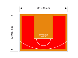 55M2/652X835CM CZERWONO-POMARAŃCZOWE BOISKO DO KOSZYKÓWKI SPEEDSPORT HEXA POWER PRO