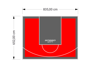 55M2/652X835CM CZERWONO-GRAFITOWE BOISKO DO KOSZYKÓWKI SPEEDSPORT HEXA POWER PRO