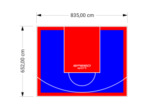 55M2/652X835CM NIEBIESKO-CZERWONE BOISKO DO KOSZYKÓWKI SPEEDSPORT HEXA POWER PRO