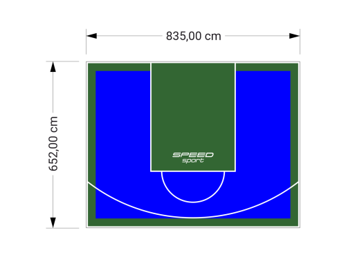 55M2/652X835CM NIEBIESKO-ZIELONE BOISKO DO KOSZYKÓWKI SPEEDSPORT HEXA POWER PRO