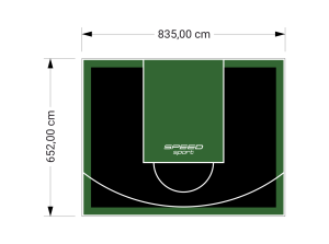 55M2/652X835CM CZARNO-ZIELONE BOISKO DO KOSZYKÓWKI SPEEDSPORT HEXA POWER PRO