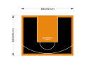 55M2/652X835CM CZARNO-POMARAŃCZOWE BOISKO DO KOSZYKÓWKI SPEEDSPORT HEXA POWER PRO
