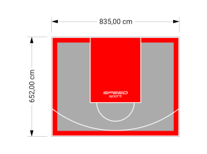 55M2/652X835CM SZARO-CZERWONE BOISKO DO KOSZYKÓWKI SPEEDSPORT HEXA POWER PRO