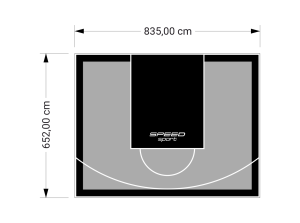 55M2/652X835CM SZARO-CZARNE BOISKO DO KOSZYKÓWKI SPEEDSPORT HEXA POWER PRO