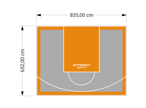 55M2/652X835CM SZARO-POMARAŃCZOWE BOISKO DO KOSZYKÓWKI SPEEDSPORT HEXA POWER PRO