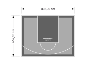 55M2/652X835CM SZARO-GRAFITOWE BOISKO DO KOSZYKÓWKI SPEEDSPORT HEXA POWER PRO
