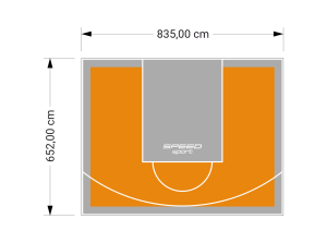 55M2/652X835CM POMARAŃCZOWO-SZARE BOISKO DO KOSZYKÓWKI SPEEDSPORT HEXA POWER PRO