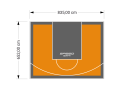 55M2/652X835CM POMARAŃCZOWO-GRAFITOWE BOISKO DO KOSZYKÓWKI SPEEDSPORT HEXA POWER PRO