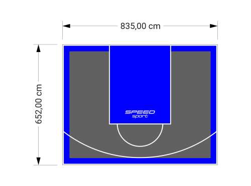 55M2/652X835CM GRAFITOWO-NIEBIESKIE BOISKO DO KOSZYKÓWKI SPEEDSPORT HEXA POWER PRO