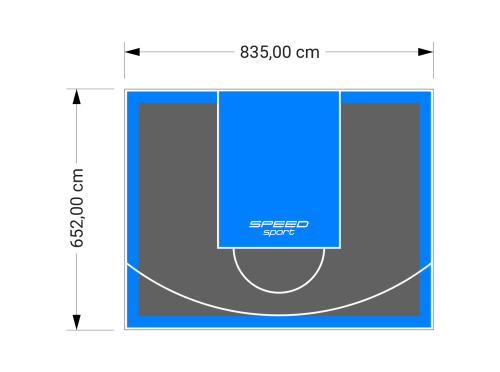 55M2/652X835CM GRAFITOWO-BŁĘKITNE BOISKO DO KOSZYKÓWKI SPEEDSPORT HEXA POWER PRO