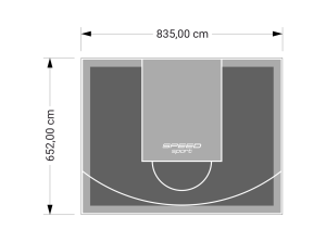 55M2/652X835CM GRAFITOWO-SZARE BOISKO DO KOSZYKÓWKI SPEEDSPORT HEXA POWER PRO