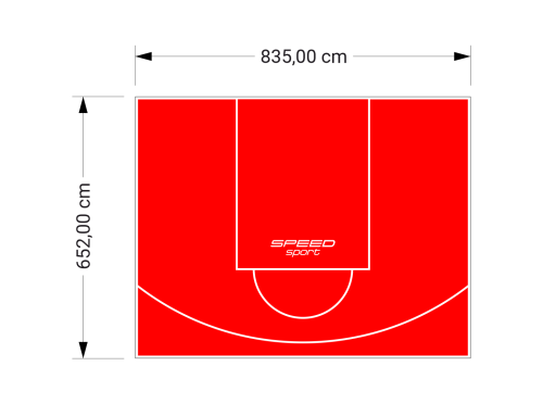 55M2/652X835CM CZERWONE BOISKO DO KOSZYKÓWKI SPEEDSPORT HEXA POWER PRO