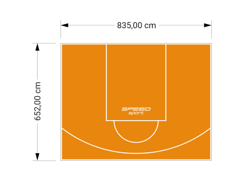 55M2/652X835CM POMARAŃCZOWE BOISKO DO KOSZYKÓWKI SPEEDSPORT HEXA POWER PRO