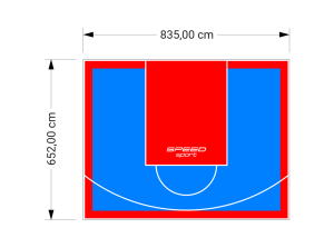 55M2/652X835CM BŁĘKITNO-CZERWONE BOISKO DO KOSZYKÓWKI SPEEDSPORT HEXA POWER PRO