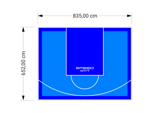 55M2/652X835CM BŁĘKITNO-NIEBIESKIE BOISKO DO KOSZYKÓWKI SPEEDSPORT HEXA POWER PRO