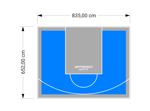 55M2/652X835CM BŁĘKITNO-SZARE BOISKO DO KOSZYKÓWKI SPEEDSPORT HEXA POWER PRO