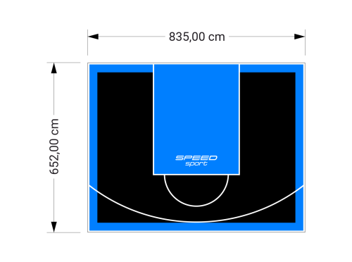 55M2/652X835CM CZARNO-BŁĘKITNE BOISKO DO KOSZYKÓWKI SPEEDSPORT HEXA POWER PRO