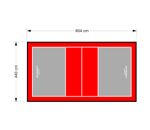 35M2/804X440CM SZARO-CZERWONE BOISKO DO SIATKÓWKI SPEEDSPORT HEXA POWER PRO