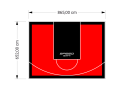 56M2/652X865CM CZERWONO-CZARNE BOISKO DO KOSZYKÓWKI SPEEDSPORT HEXA POWER PRO