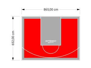 56M2/652X865CM CZERWONO-SZARE BOISKO DO KOSZYKÓWKI SPEEDSPORT HEXA POWER PRO