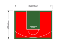 56M2/652X865CM CZERWONO-ZIELONE BOISKO DO KOSZYKÓWKI SPEEDSPORT HEXA POWER PRO
