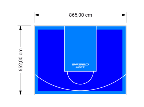 56M2/652X865CM NIEBIESKO-BŁĘKITNE BOISKO DO KOSZYKÓWKI SPEEDSPORT HEXA POWER PRO