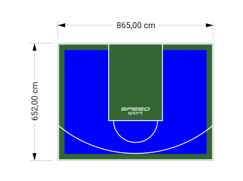 56M2/652X865CM NIEBIESKO-ZIELONE BOISKO DO KOSZYKÓWKI SPEEDSPORT HEXA POWER PRO