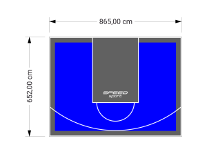 56M2/652X865CM NIEBIESKO-GRAFITOWE BOISKO DO KOSZYKÓWKI SPEEDSPORT HEXA POWER PRO