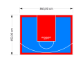 56M2/652X865CM BŁĘKITNO-CZERWONE BOISKO DO KOSZYKÓWKI SPEEDSPORT HEXA POWER PRO