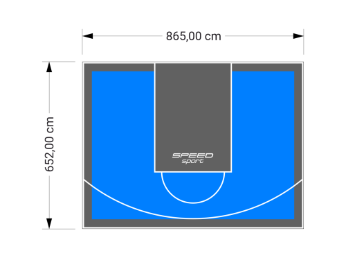 56M2/652X865CM BŁĘKITNO-GRAFITOWE BOISKO DO KOSZYKÓWKI SPEEDSPORT HEXA POWER PRO