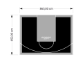 56M2/652X865CM CZARNO-SZARE BOISKO DO KOSZYKÓWKI SPEEDSPORT HEXA POWER PRO