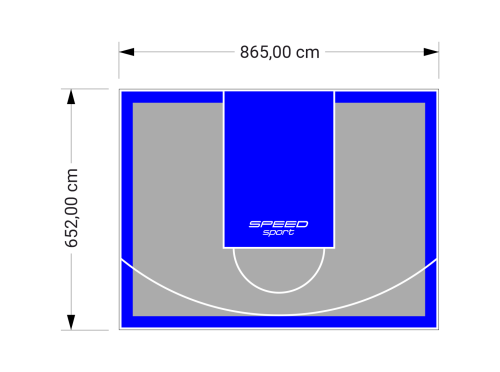 56M2/652X865CM SZARO-NIEBIESKIE BOISKO DO KOSZYKÓWKI SPEEDSPORT HEXA POWER PRO