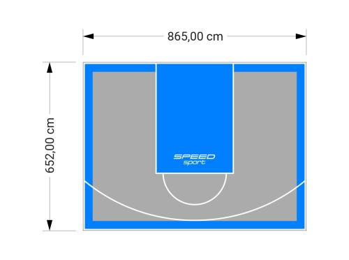 56M2/652X865CM SZARO-BŁĘKITNE BOISKO DO KOSZYKÓWKI SPEEDSPORT HEXA POWER PRO