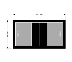 35M2/804X440CM SZARO-CZARNE BOISKO DO SIATKÓWKI SPEEDSPORT HEXA POWER PRO