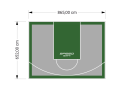 56M2/652X865CM SZARO-ZIELONE BOISKO DO KOSZYKÓWKI SPEEDSPORT HEXA POWER PRO